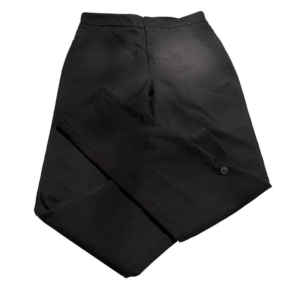LULULEMON Flap Pocket Capri/Dress Pants in Black w/ Gray Trim Size 2 - Picture 2 of 5
